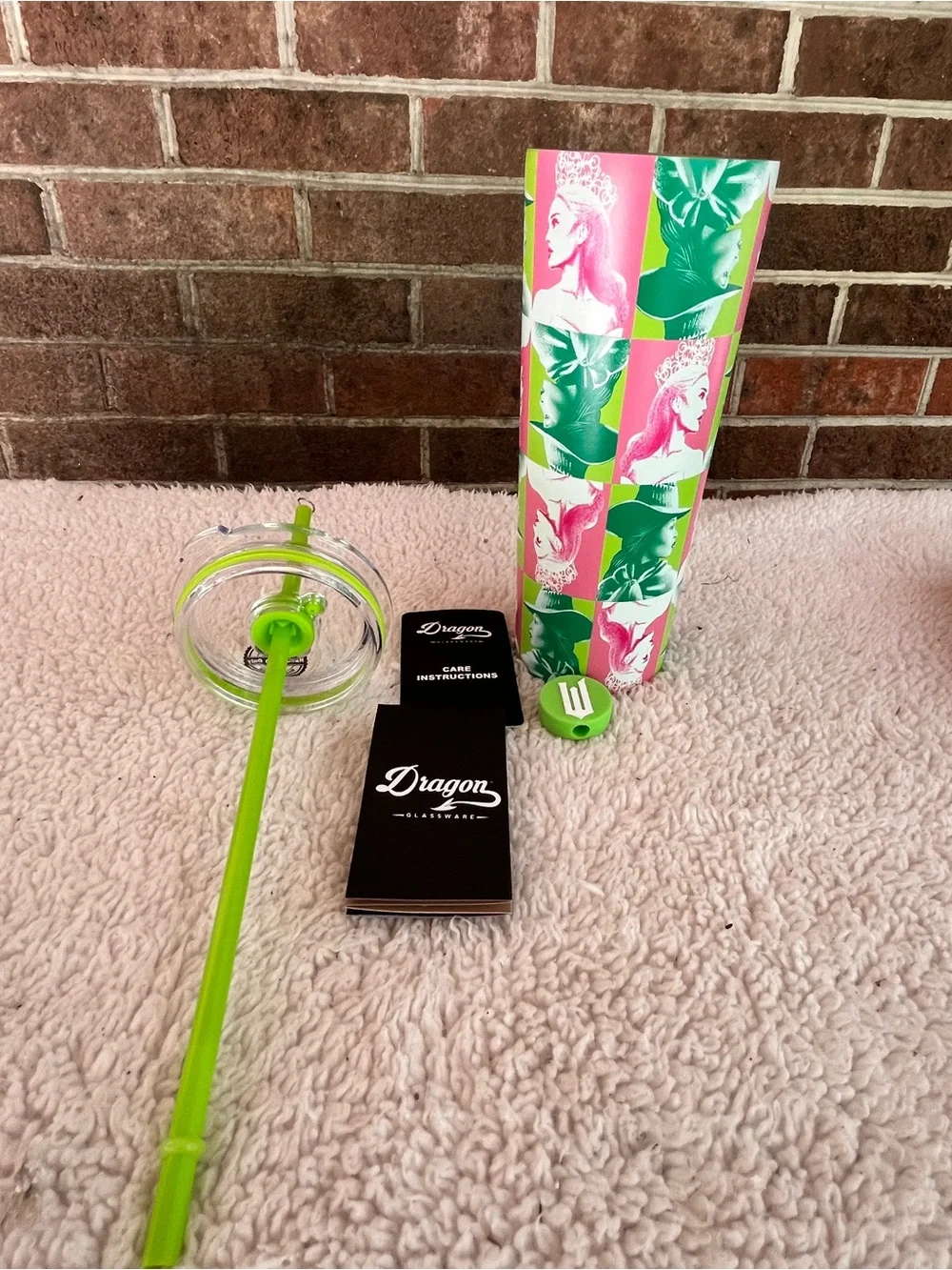 Wicked Pink Green Good Evil Checkered Tumbler New Unused With Papers